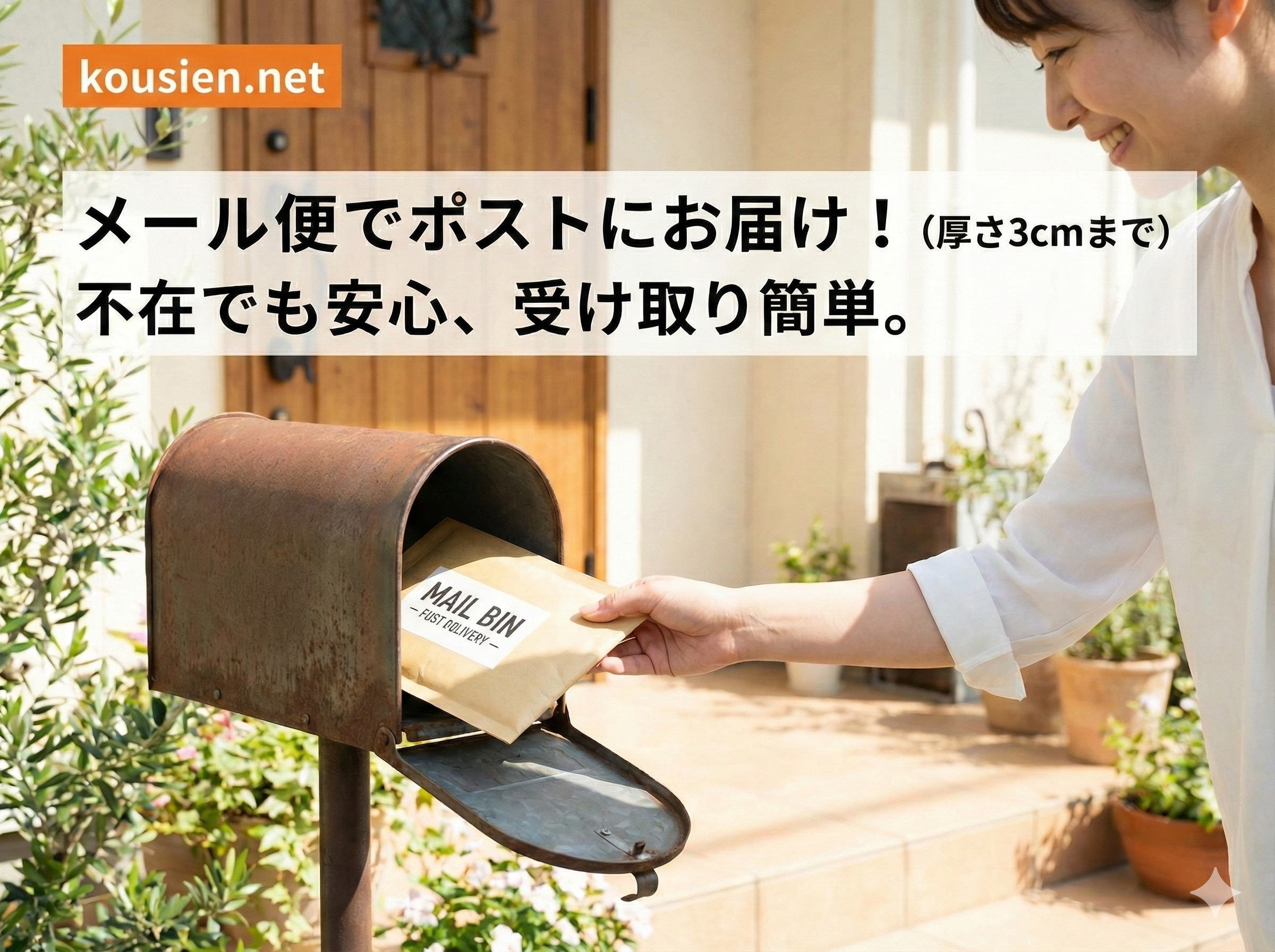 メール便で送れる商品です。ご配送選択の際、メール便へチェック入れてください。厚さ3cmまで